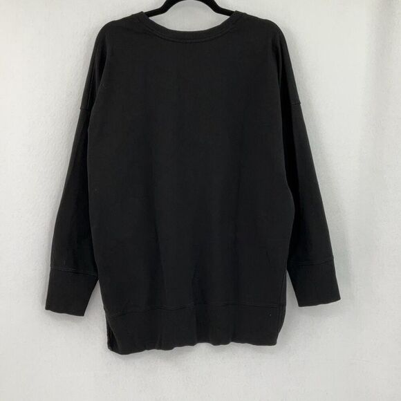 Universal Standard Black High Low Hem Pullover Sweatshirt Size Medium - Picture 7 of 10